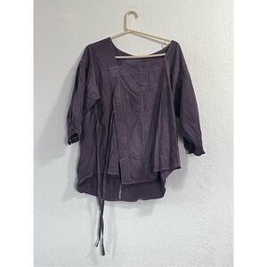 HACKWITH DESIGN HOUSE Top Tunic Pullover M L Lagenlook coastal grandma purple